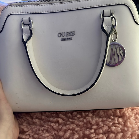 Guess White Clutch with Black Piping - Picture 1 of 3